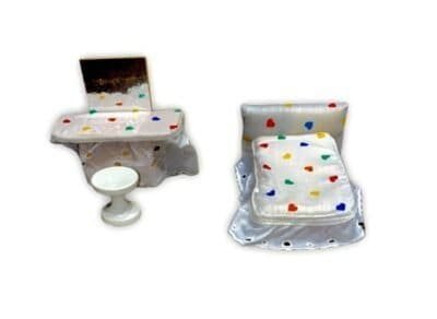 Juego de dormitorio para casa de muñecas