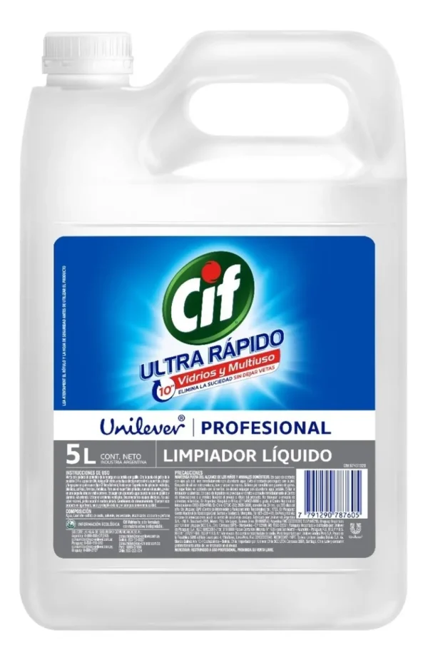 Limpiador Líquido Vidrios Y Multiuso Cif Bidon 5 L