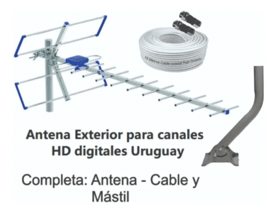 Antena Digital de Aire canales HD completa EXTERIOR