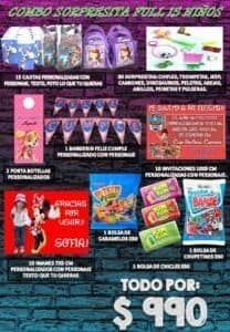 Combo sorpresitas 15 niños full
