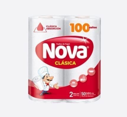 Papel De Cocina 20 rollos (50 Paños) Nova Clásica