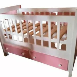 Cuna Pintada De Madera Maciza