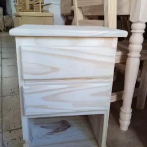 Mesa De Luz De Madera 2 Cajones