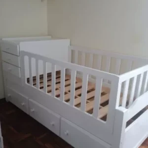 Cuna De Madera De Niño Funcional Pintada