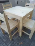 Juego De Comedor De Madera Maciza Sin Lustre