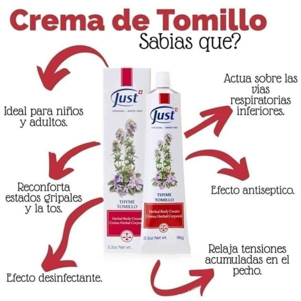Crema de Tomillo Just 96 g - Imagen 4