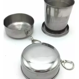 Vaso Camping O Viaje Acero Inoxidable Retractil Con Enganche