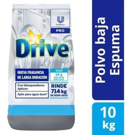 Jabon En Polvo Drive Baja Espuma Unilever Pro X 10 Kg