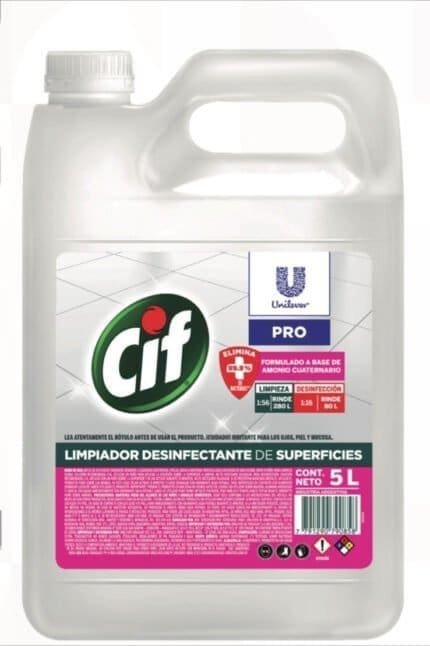 Limpiador Cuaternario Desinfectante Cif 5 Lt