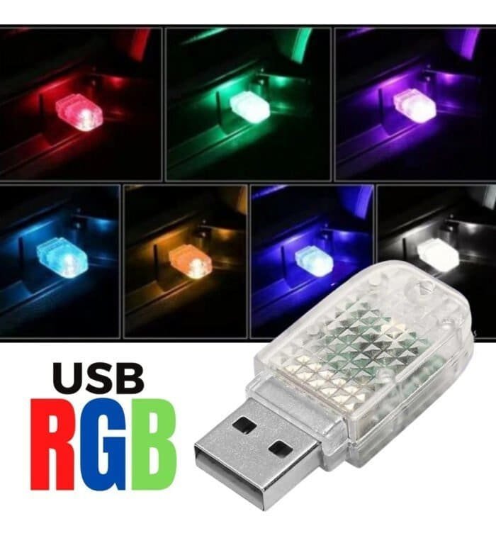 Mini Usb Rgb Luz Ambiental Para Auto / Led Audioritmico Auto