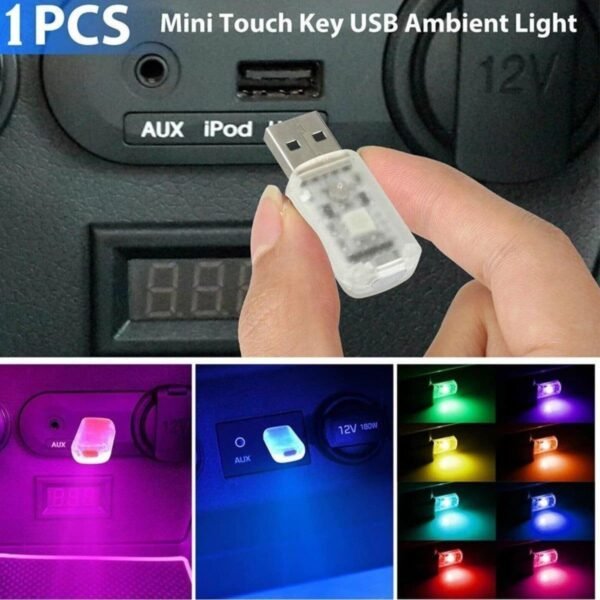 Mini Usb Rgb Luz Ambiental Para Auto / Led Audioritmico Auto - Imagen 2