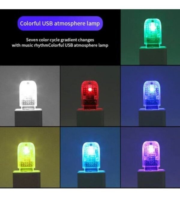 Mini Usb Rgb Luz Ambiental Para Auto / Led Audioritmico Auto - Imagen 4