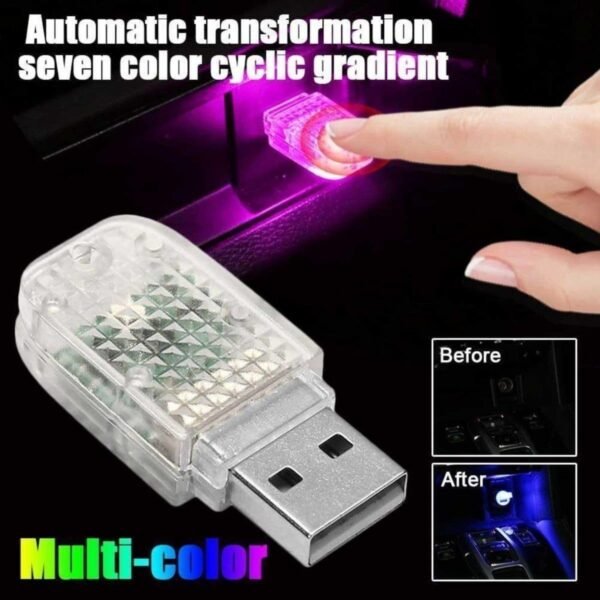 Mini Usb Rgb Luz Ambiental Para Auto / Led Audioritmico Auto - Imagen 5