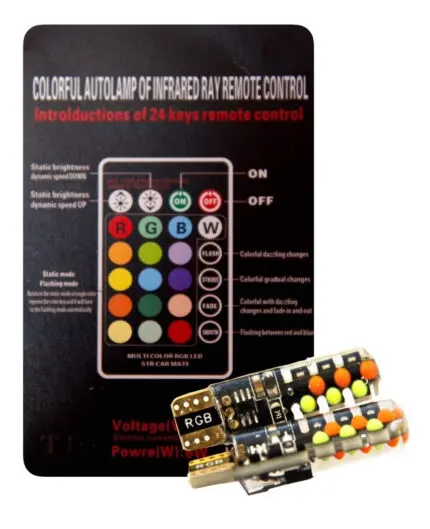 Led T10 Rgb Con Control Auto Moto Tablero Posición