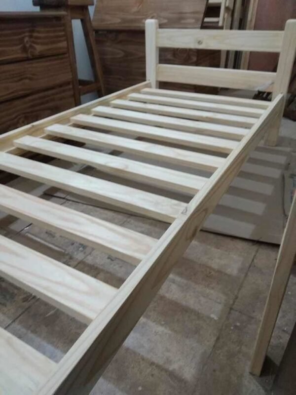 Cama De 1 Plaza En Madera Maciza - Imagen 4