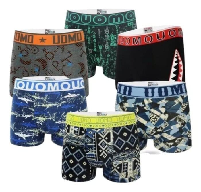 Pack 6 Boxer Masculinos Surtidos Talle Especial Algodón Uomo