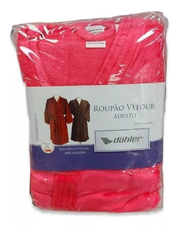 Bata De Hotel Döhler Velour Cálida, Suave Y Absorbente - Imagen 11