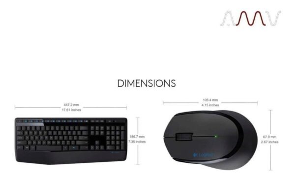 Kit de teclado y mouse inalámbrico Logitech MK345 Español de color negro - Imagen 8