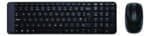 Kit de teclado y mouse inalámbrico Logitech MK220 Español Latinoamérica de color negro