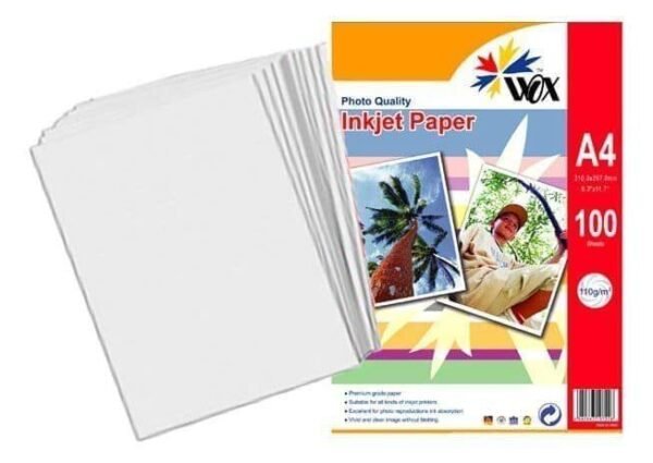 Papel Wox Inkjet Alta Resolución A4 110grs. X 100 Uds.