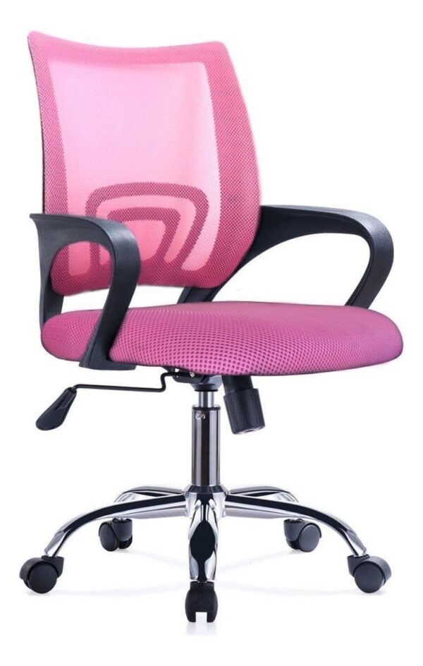 Silla De Oficina Mesh Con Posabrazos Rosada - Ncom