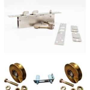Kit Portón Cerrojo De Gancho Dos Ruedas De 50 Y Rodolillos