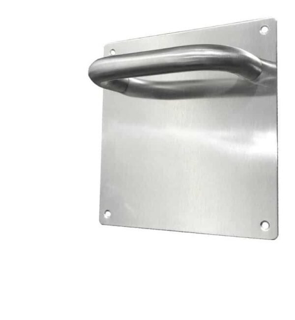 Manija Fija Con Placa Acero Inoxidable Ciega 173x173x1.2