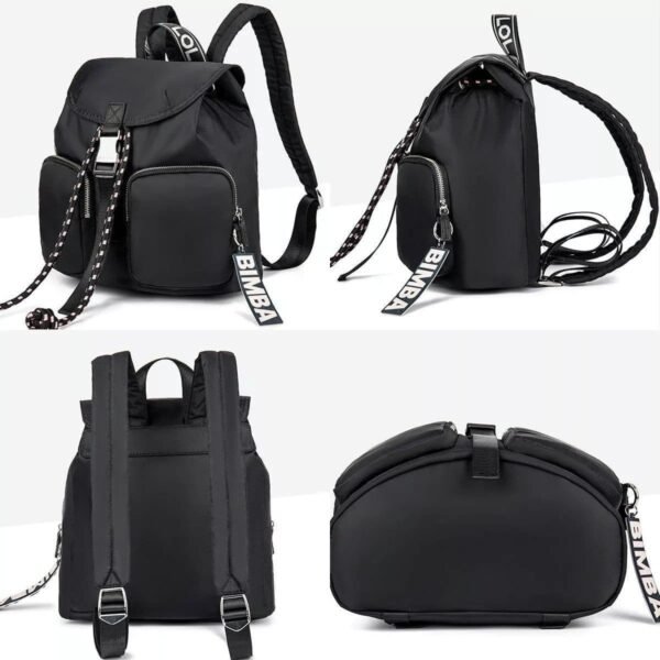 Bimba Y Lola Mochila Con Cordones De Nylon De Mujer En Negro - Imagen 3