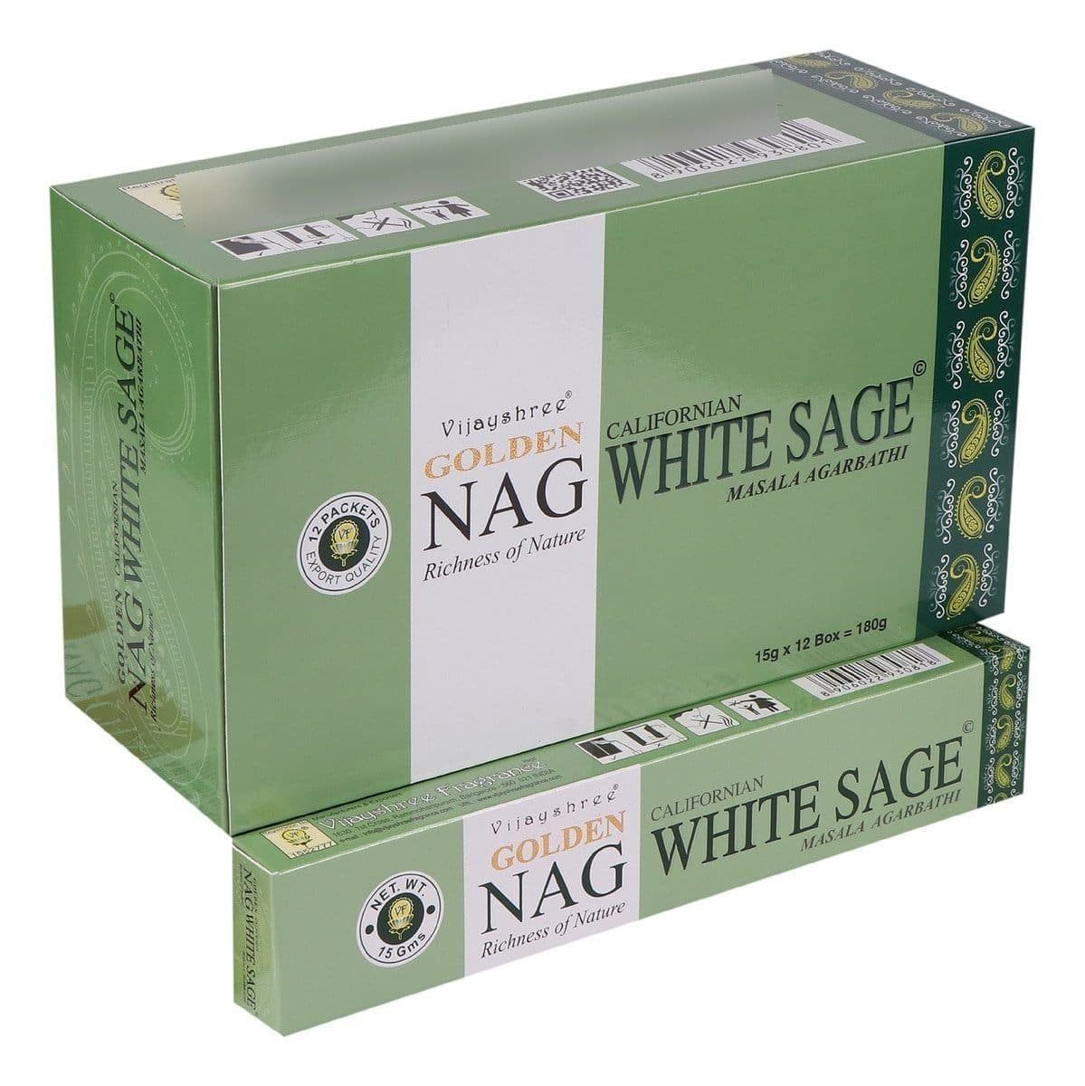 Sahumerios Golden Nag White Sage Pack X 12 Cajas De 15 Grs
