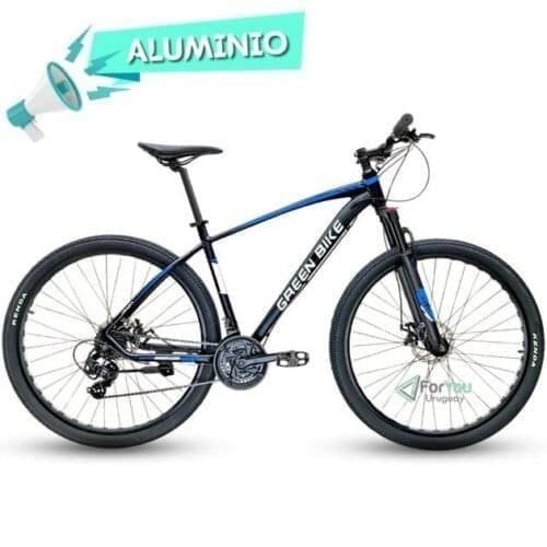 Bicicleta Montaña Rodado 29 Aluminio con Bloqueo Greenbike XT 170 Negra Azul
