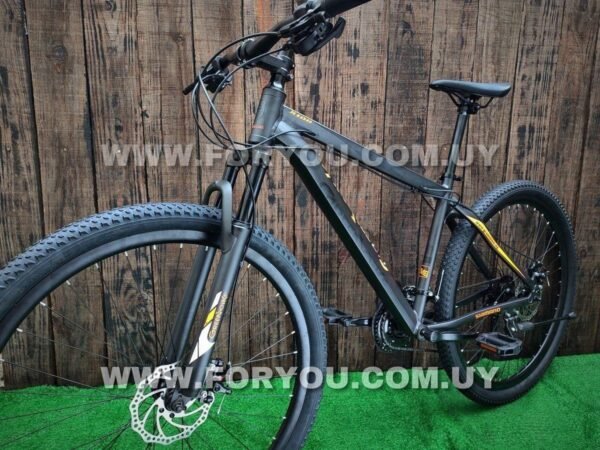 Bicicleta Montaña Rodado 29 Aluminio Greenbike X100 Gris Naranja - Imagen 5