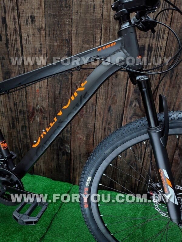 Bicicleta Montaña Rodado 29 Aluminio Greenbike X100 Gris Naranja - Imagen 4