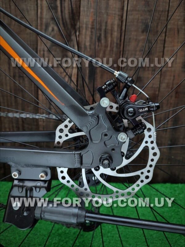 Bicicleta Montaña Rodado 29 Aluminio Greenbike X100 Gris Naranja - Imagen 3