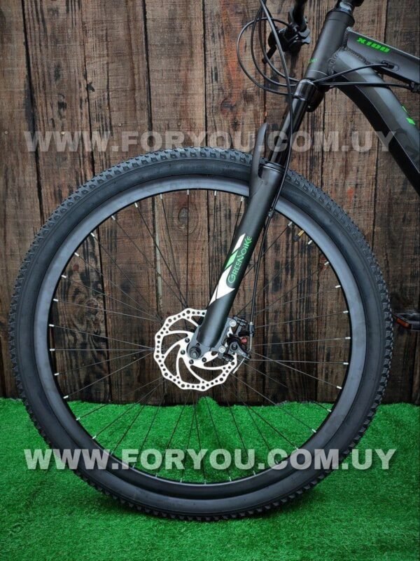 Bicicleta Montaña Rodado 29 Aluminio Greenbike X100 Gris Verde - Imagen 4