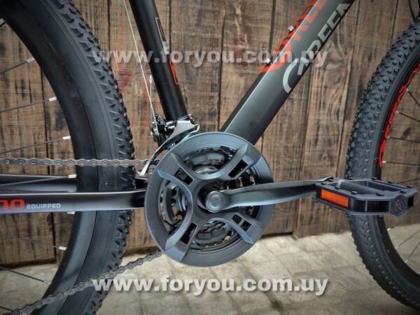 Bicicleta Montaña Rodado 29 Aluminio Greenbike X100 Negra Roja - Imagen 5