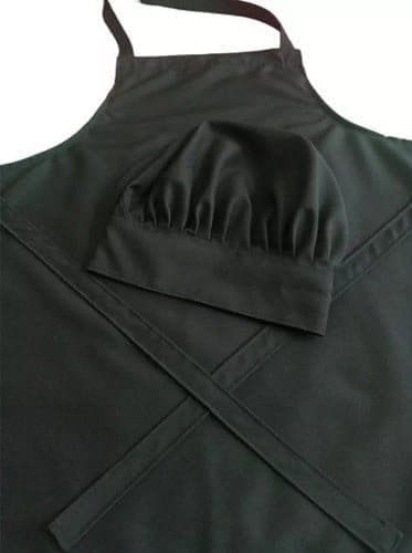 Pack Delantal y gorro cocina negro