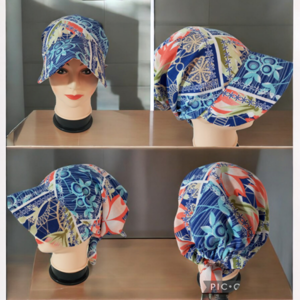 Gorro pañoleta con visera doble tela