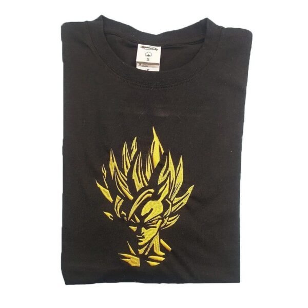 Remera de algodon con bordado de personajes animé