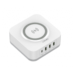 AW004   Cargador Pared Inal�mbrico  32W PD (30W)/QC3.0 (18W)/2 USB-A  Carga  R�pida  Blanco   LDNIO