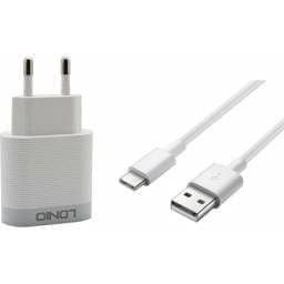 A303Q   Cargador Pared  18W  1USB QC3.0  Carga R�pida  Blanco  Tipo C  LDNIO