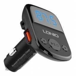 C706Q   Cargador Auto  2USB  Bluetooth  FM  Pantalla LED  Carga R�pida  Tipo C  Negro  LDNIO