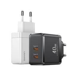 CC172   Cargador R�pido T54  40W  2 USB C/PD  Blanco  USAMS