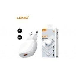 A1306Q   Cargador Pared  Tipo C  18W  QC3.0  Carga R�pida  Blanco  LDNIO