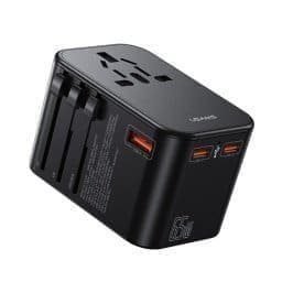 CC199 Cargador de viaje T62 65W 2 USB C + USB Negro USAMS