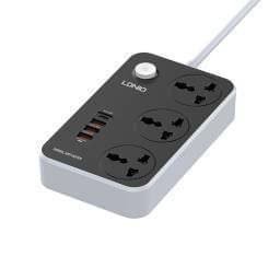 SC3412   Adaptador Multifunci�n  38W  3 QC3.0+USB C PD+3 Enchufes  Carga R�pida   Blanco  LDNIO
