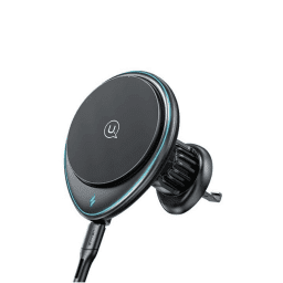 CD222   Cargador Auto Magn�tico 15W  Inal�mbrico  Con soporte para Ventilaci�n y luz  Negro  USAMS