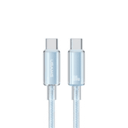 SJ660   Cable de Datos Transparente  USB C a Tipo C 100 W  1.2M  Azul  USAMS