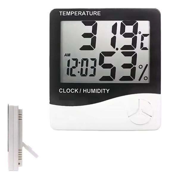 Reloj de escritorio y mesa con medidor de temperatura y humedad