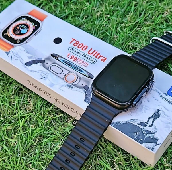 Reloj inteligente Smartwatch T800 Ultra Series con 8 pantallas, 1.99 pulgadas, Android, Bluetooth, pulsera negra - Imagen 2