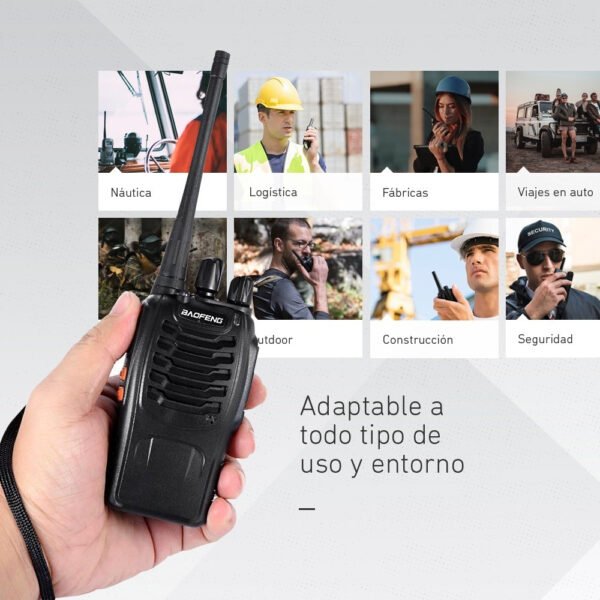 Kit X 2 Handy Baofeng Radio Walkie Talkie Bf888s 16ch Uhf + Auricular Manos Libres Bandas De Frecuencia 16 Color Negro - Imagen 4